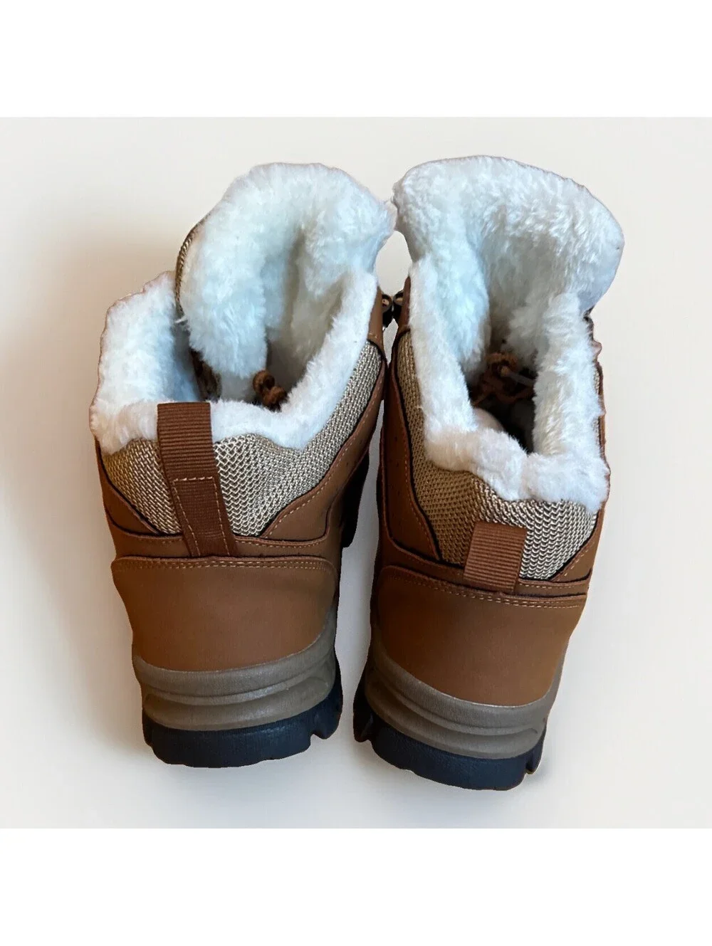 New Men’s Brown Warm Winter Work Hiking Ankle Boots Size 8.5